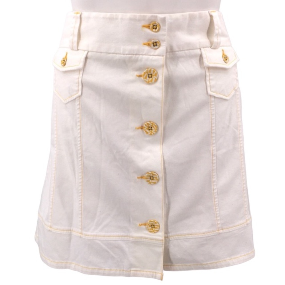 L.L. Bean Yellow Button Front Plus Sz Skirt